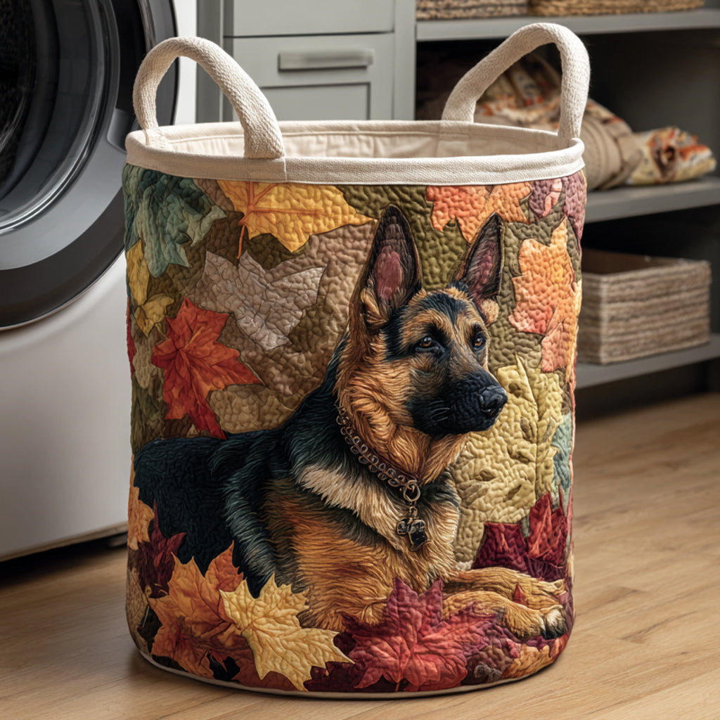 Quilted Laundry Basket with German Shepherd NCU0HNH064