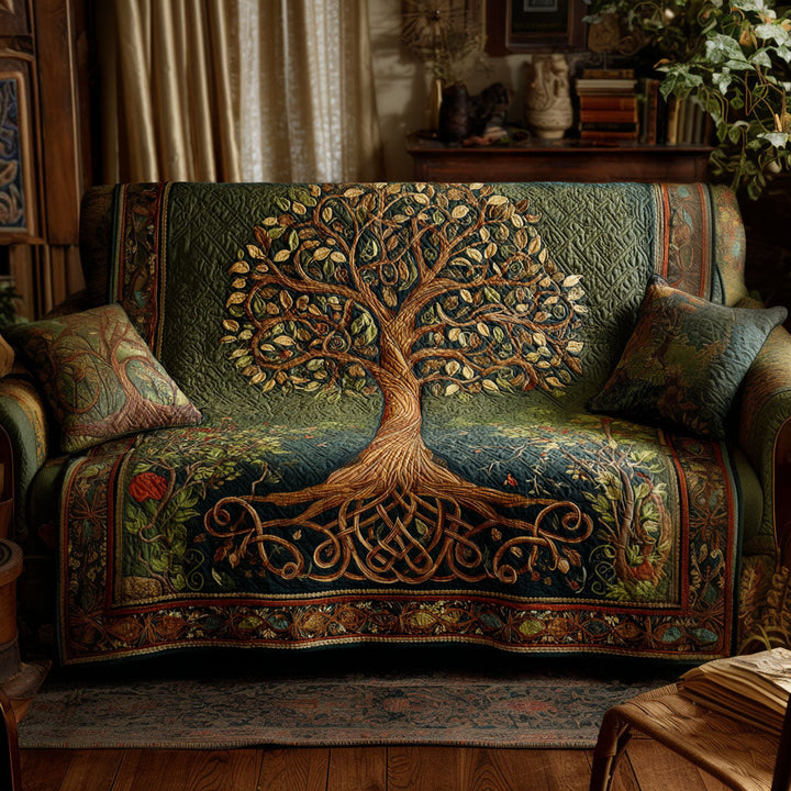 Quilted Sofa Cover with Tree of Life NCU0VT364