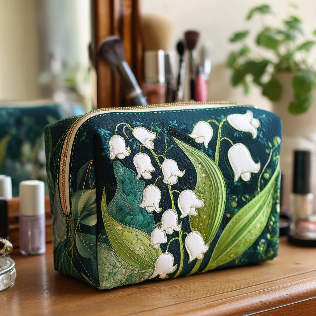 Quilted beauty case with delicate lilies NCU0NT10172