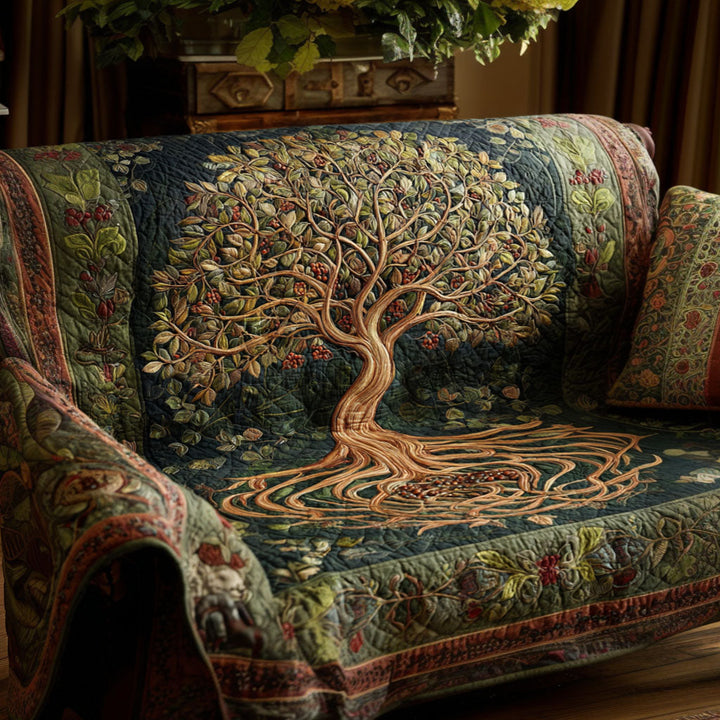 Quilted sofa cover with nature roots NCU0NT11843