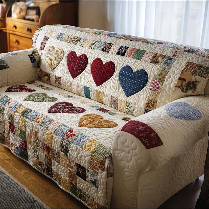 Quilted sofa cover with decorative pattern NCU0NT11528