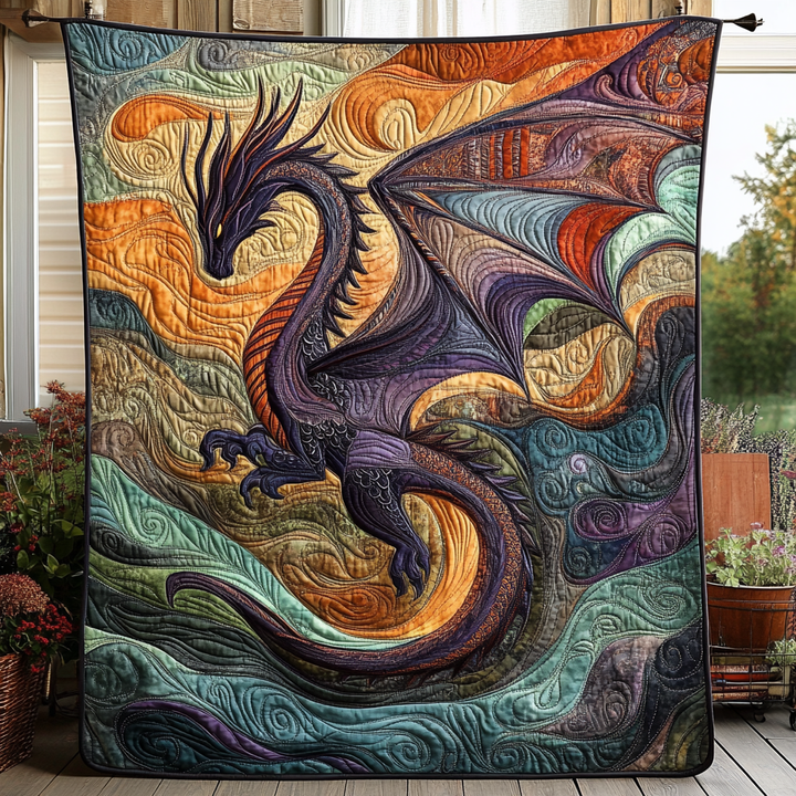 Moon Serpent Quilted Blanket NCU0DK487