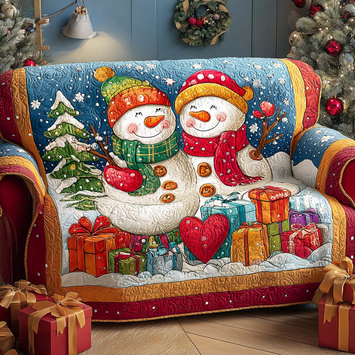 Quilted sofa cover with Christmas pattern NCU0VT325