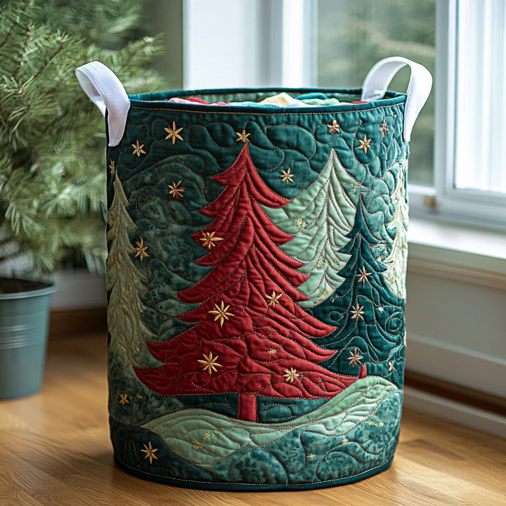 Quilted laundry basket with Christmas pattern NCU0QN028