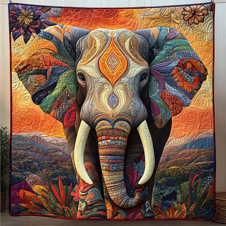 Quilted Elephant Blanket in Moonlight NCU0DK660