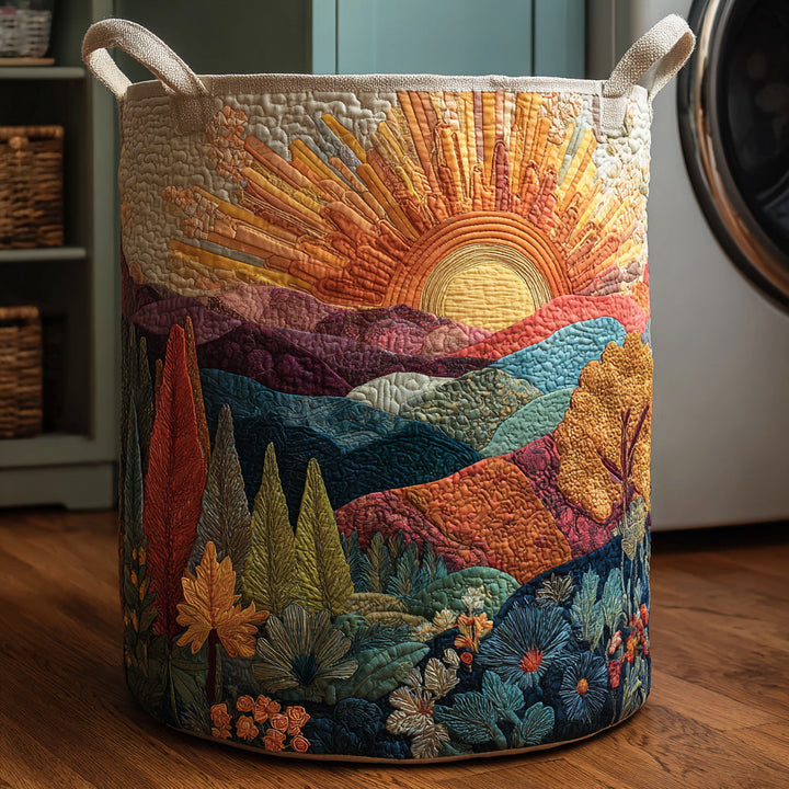 Padded laundry basket with natural landscape NCU0HNH106
