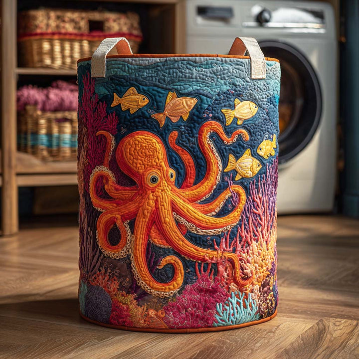 Quilted laundry basket with marine pattern NCU0QN043