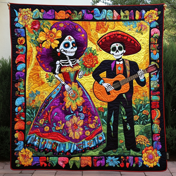 Quilted Blanket Dia De Los Muertos NCU0PD563