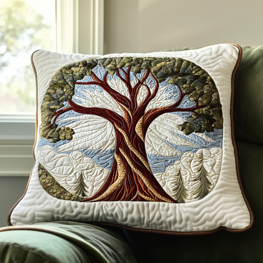 Quilted cushion cover with a nature embrace NCU0DV6603