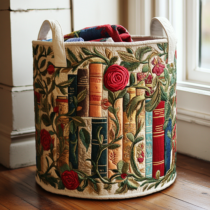 Quilted laundry basket with natural pattern NCU0DDK836