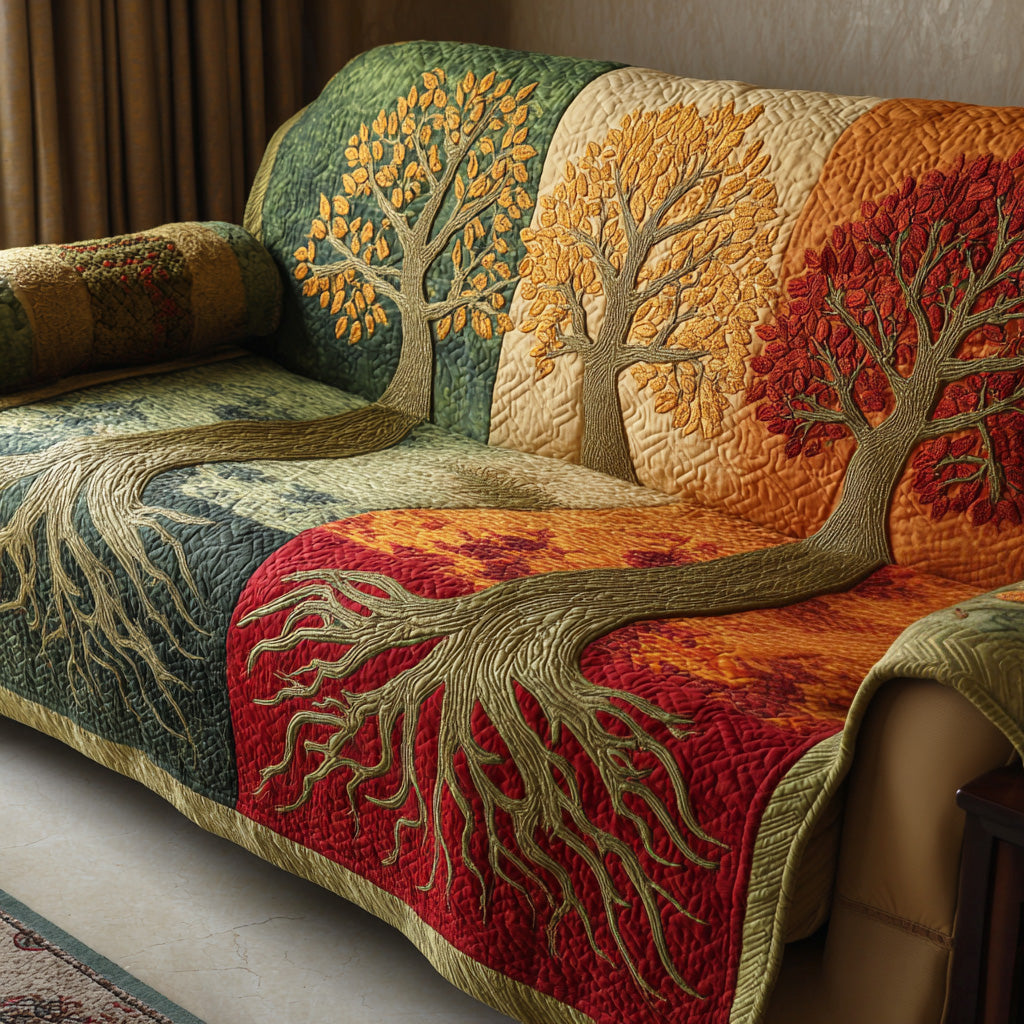 Quilted Sofa Cover with Tree of Life NCU0VT370
