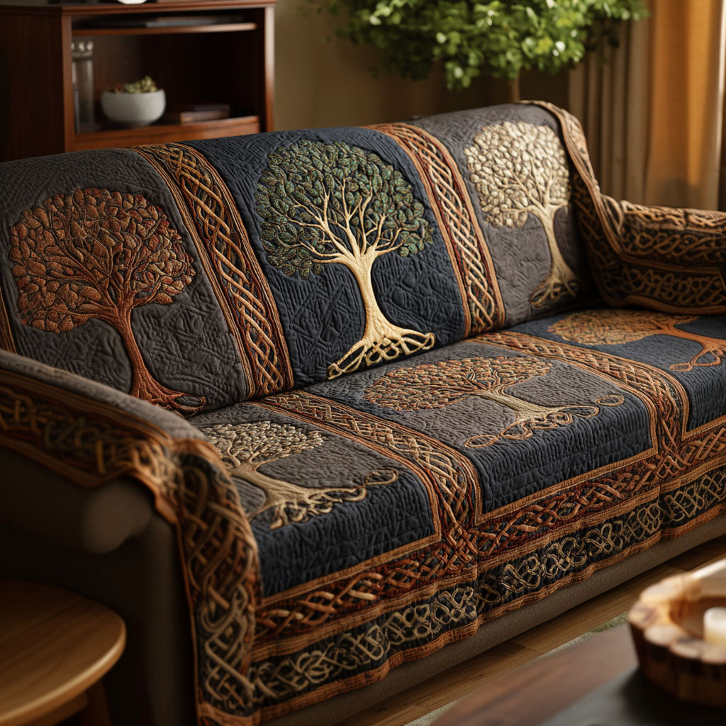 Quilted Sofa Cover with Tree of Life NCU0VT364