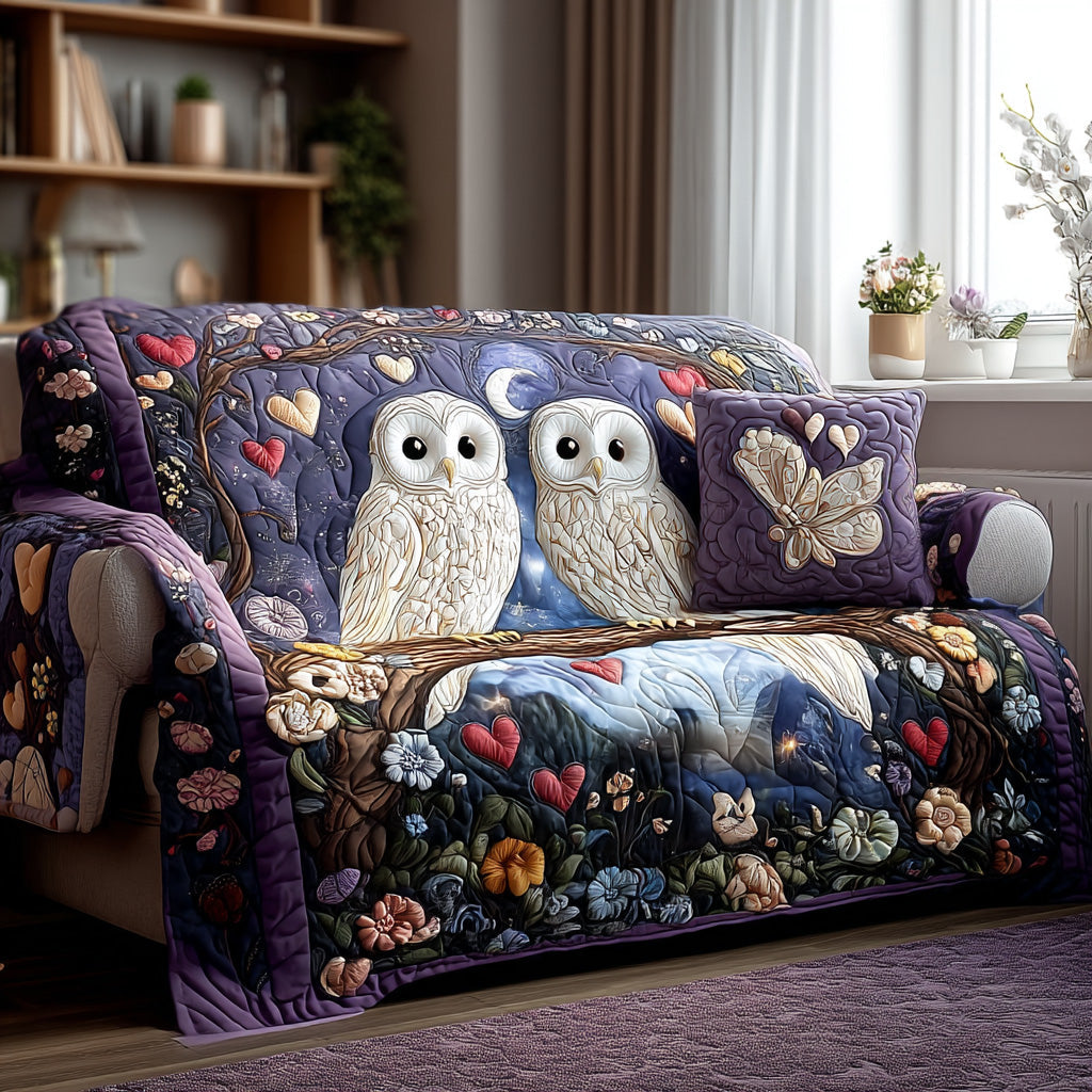 Quilted sofa cover with night owls NCU0PT10943
