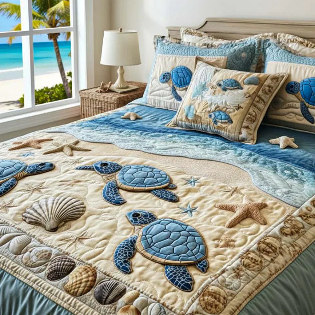 3-Piece Duvet Cover Set - Ocean Waves