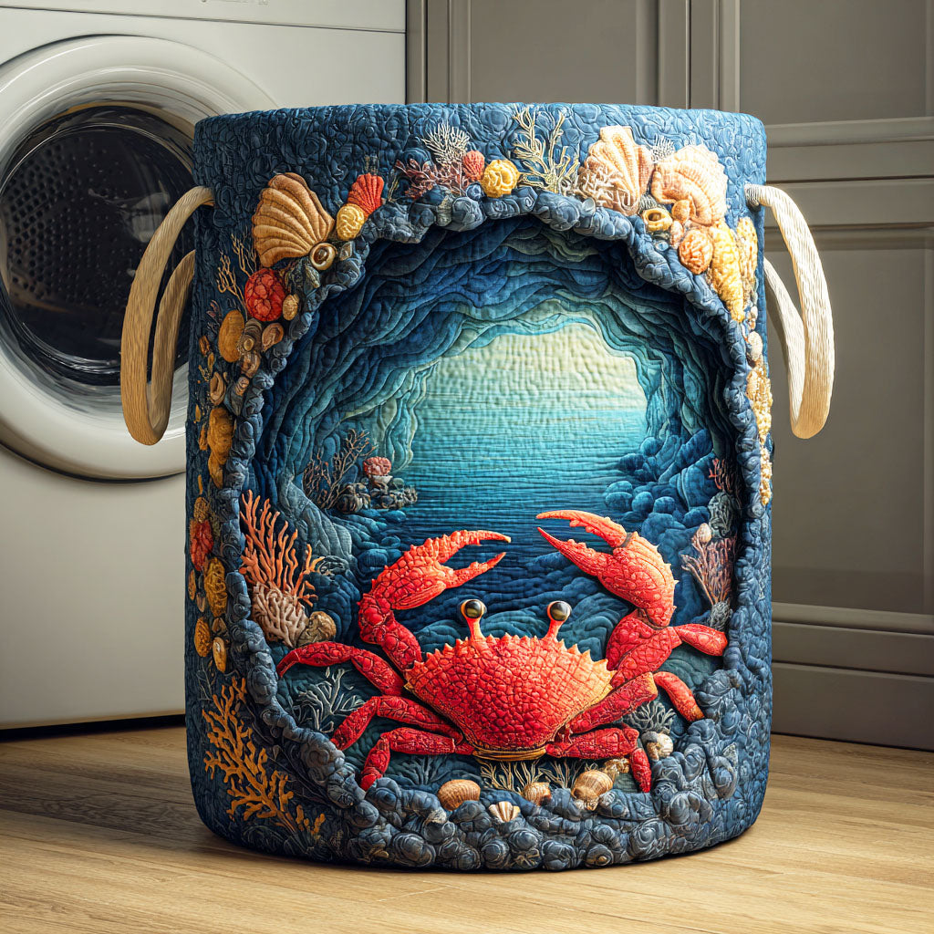 Quilted laundry basket with marine pattern NCU0QN043