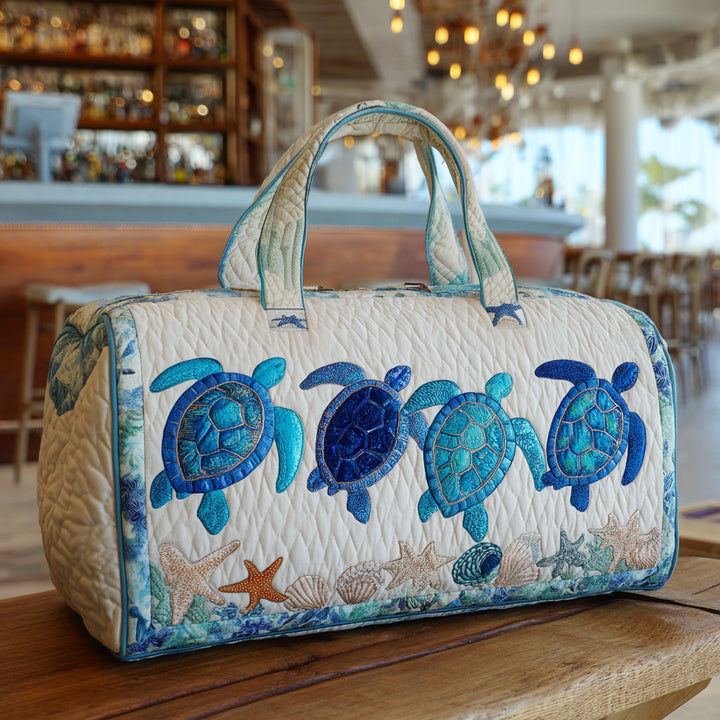 Quilted Shoulder Travel Bag with Ocean Turtle NCU0DV7491
