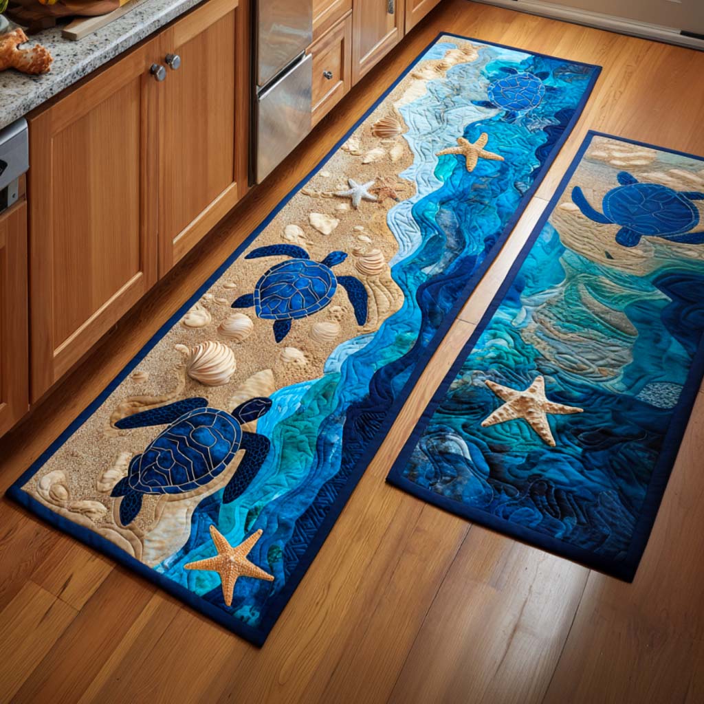 Non-slip kitchen rug with elegant oceanic atmosphere NCU0NT11131