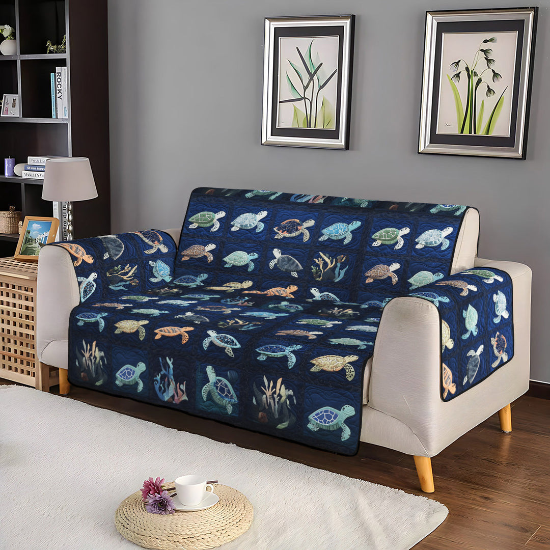 Quilted sofa cover with oceanic pattern NCU0PT1076