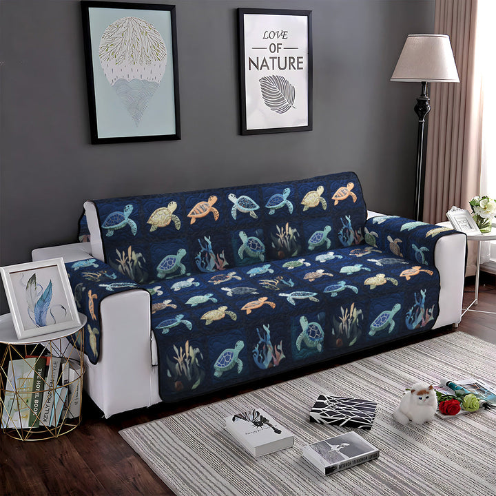 Quilted sofa cover with oceanic pattern NCU0PT1076