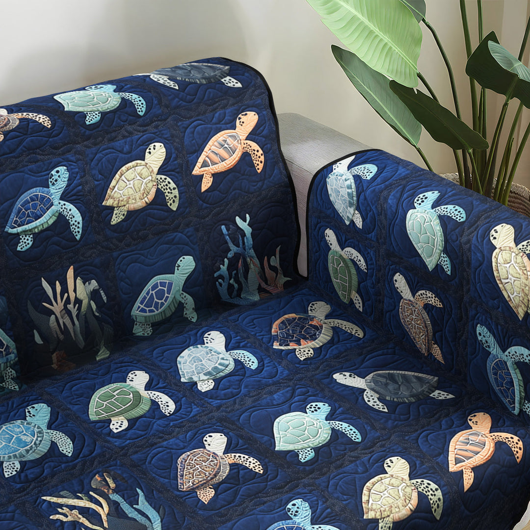 Quilted sofa cover with oceanic pattern NCU0PT1076