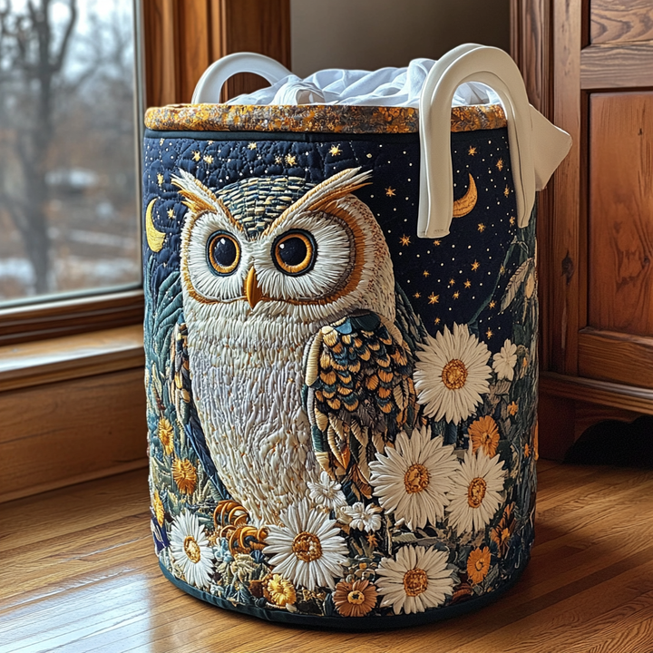 Quilted laundry basket with owl NCU0DDK724