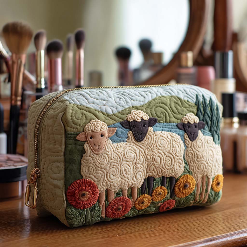 Quilted beauty case with grazing sheep NCU0NT10388