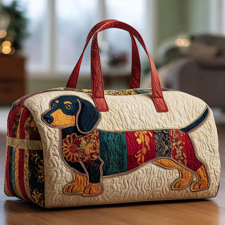 Quilted Crossbody Travel Bag with Patchwork Puppy NCU0NT9726