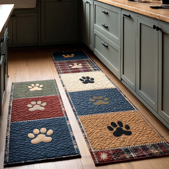 Non-slip kitchen rug with paw prints NCU0NT11394
