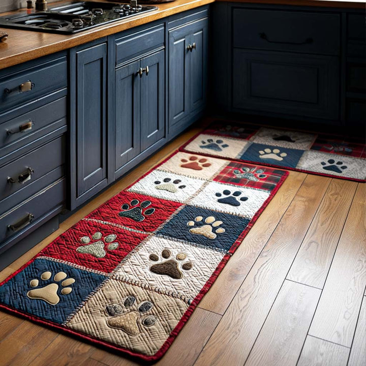 Non-slip kitchen rug with paw prints NCU0NT11395
