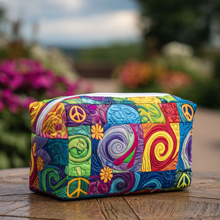 Quilted beauty case with peace symbol NCU0PT9293