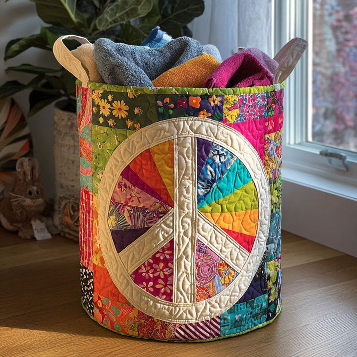 Quilted laundry basket with patchwork design NCU0PTT947
