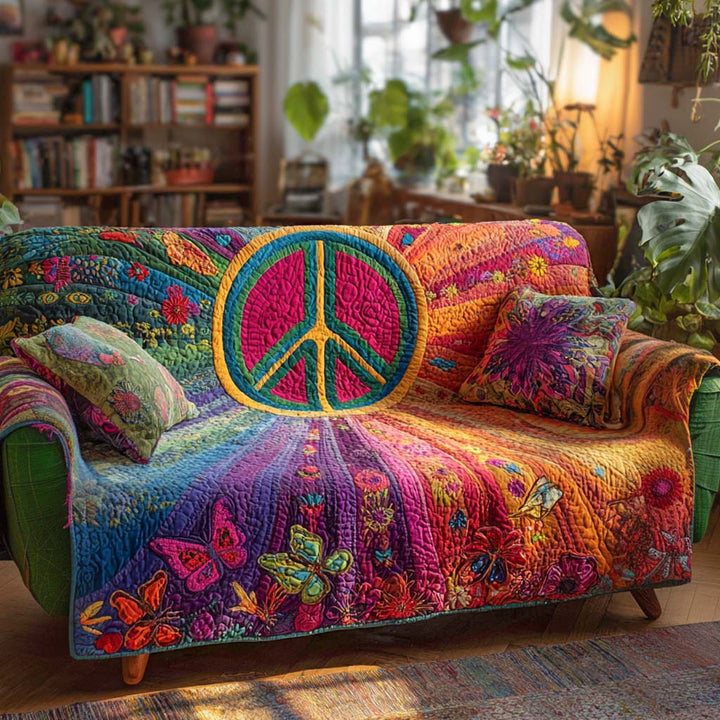 Quilted hippie style sofa cover NCU0VT292