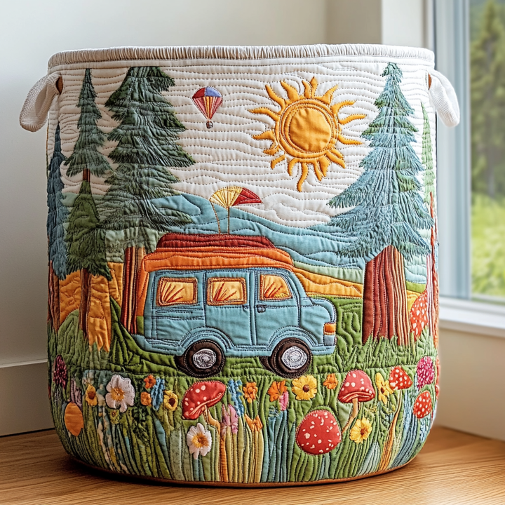 Quilted laundry basket with serene journey NCU0DDK1604