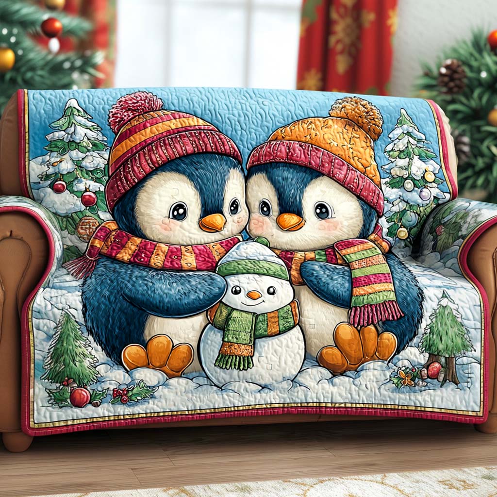 Quilted sofa cover with Christmas pattern NCU0VT325