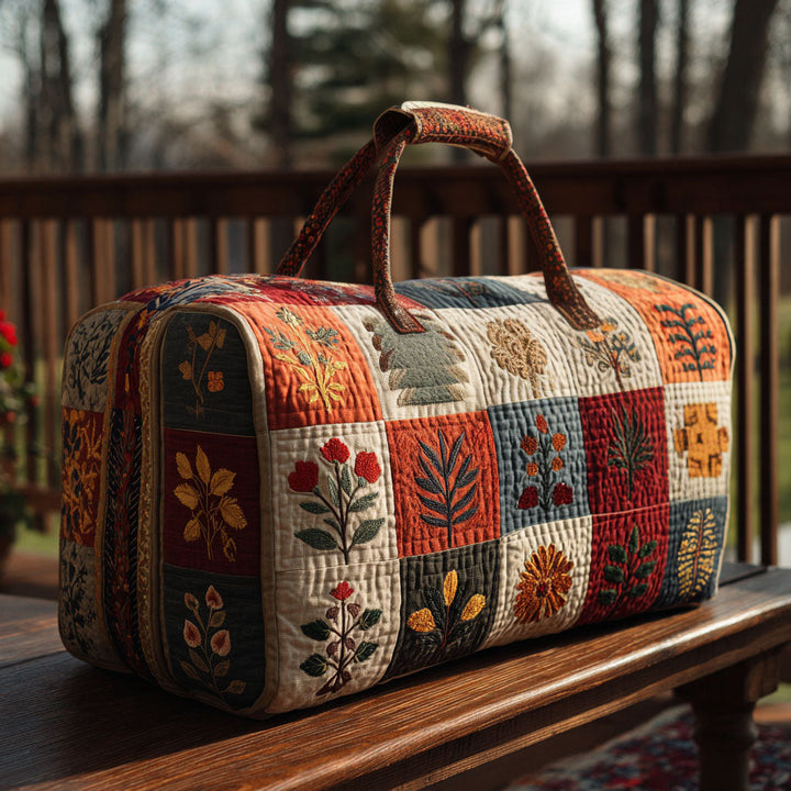 Quilted Travel Bag with Delicate Floral Pattern NCU0PT8937