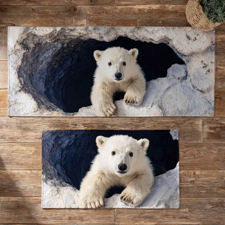 Winter Non-Slip Kitchen Mat with Snowy Details NCU0TD1420