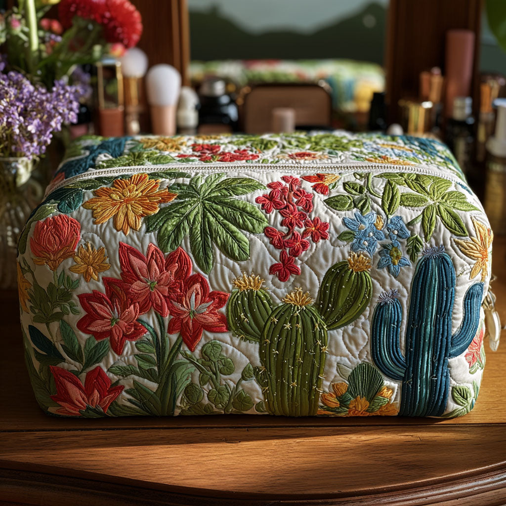 Quilted beauty case with cute cactus NCU0PT9628