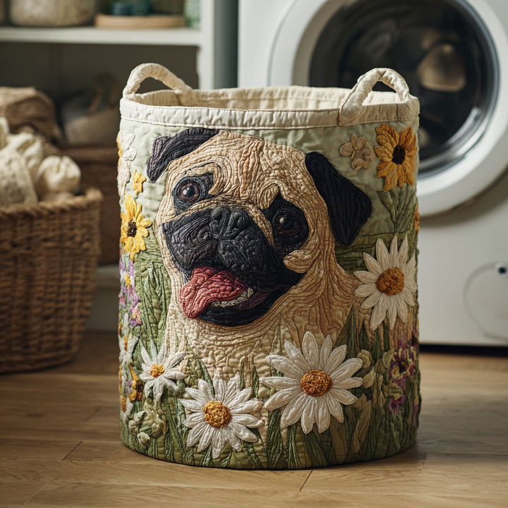 Quilted laundry basket with Pug NCU0HNH069