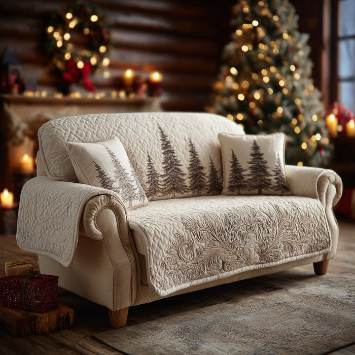 Quilted sofa cover with tranquil forest NCU0DV8620