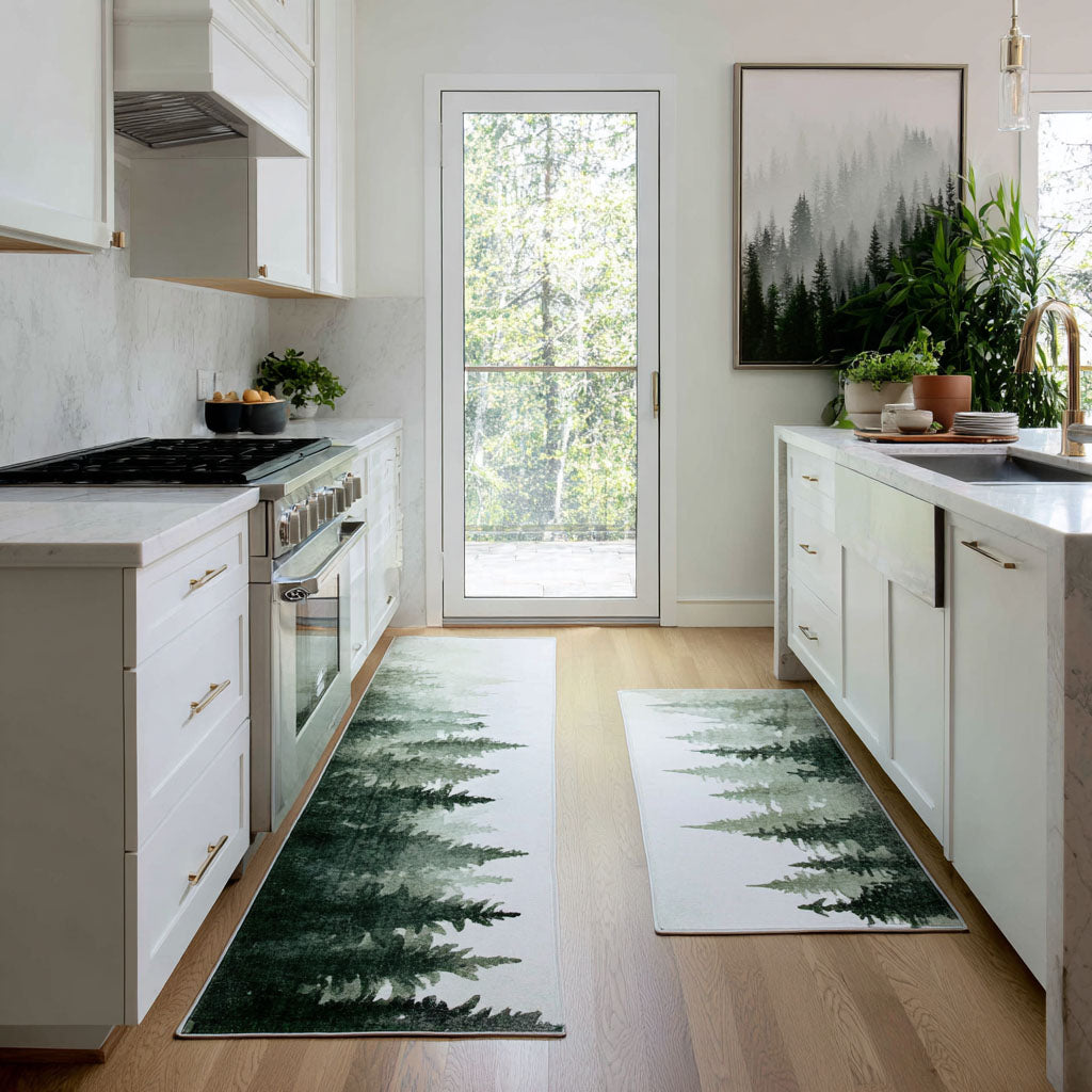 Non-slip kitchen rug with tranquil valley NCU0DK11541