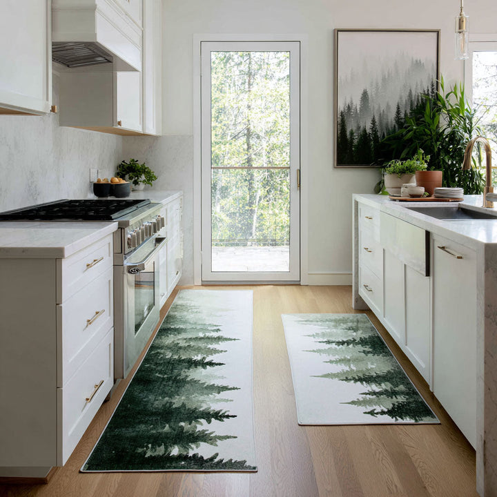 Non-slip kitchen rug with tranquil valley NCU0DK11541