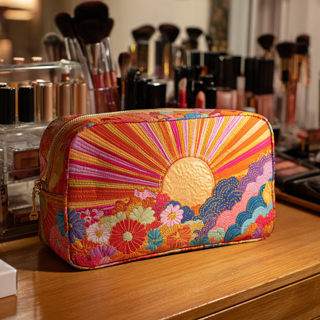 Quilted beauty case with luminous flower NCU0DK10295