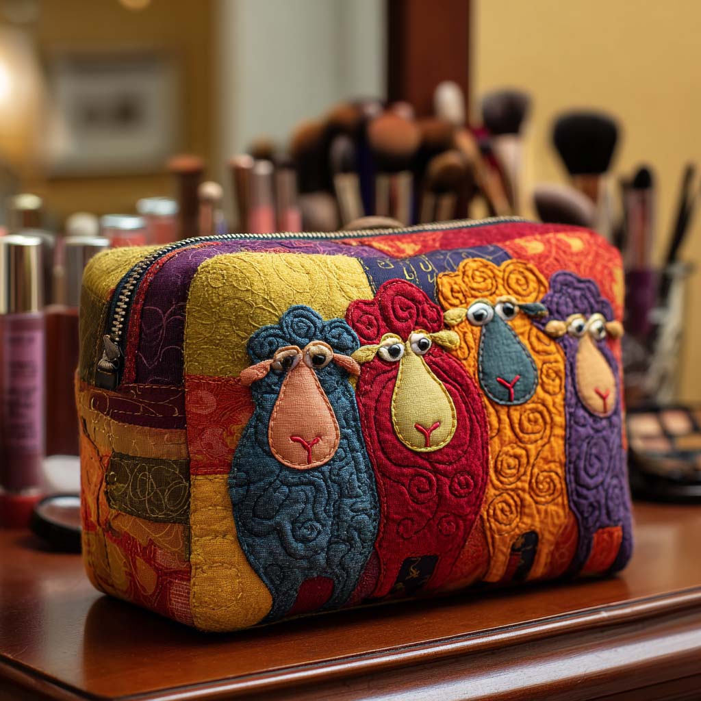 Quilted beauty case with rainbow sheep NCU0NT10390