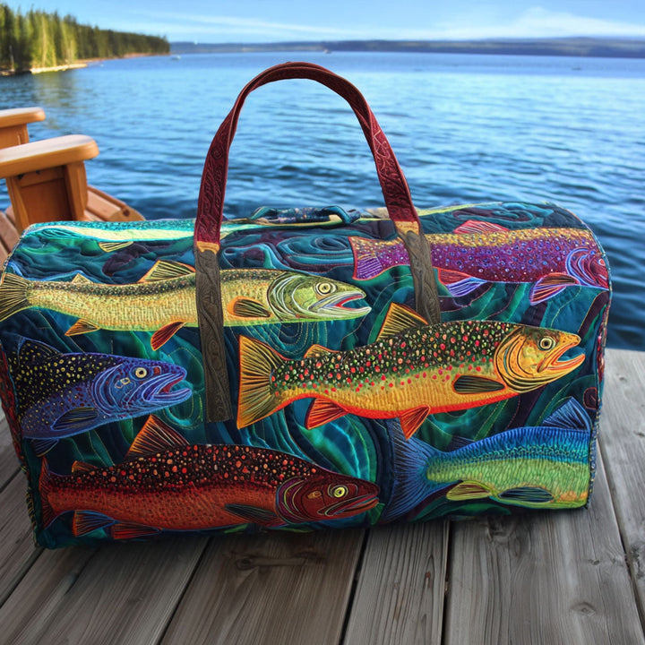 Quilted Travel Bag with Rainbow Trout NCU0PT9016