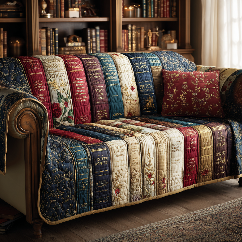 Quilted Sofa Cover with Decorative Pattern NCU0VT348