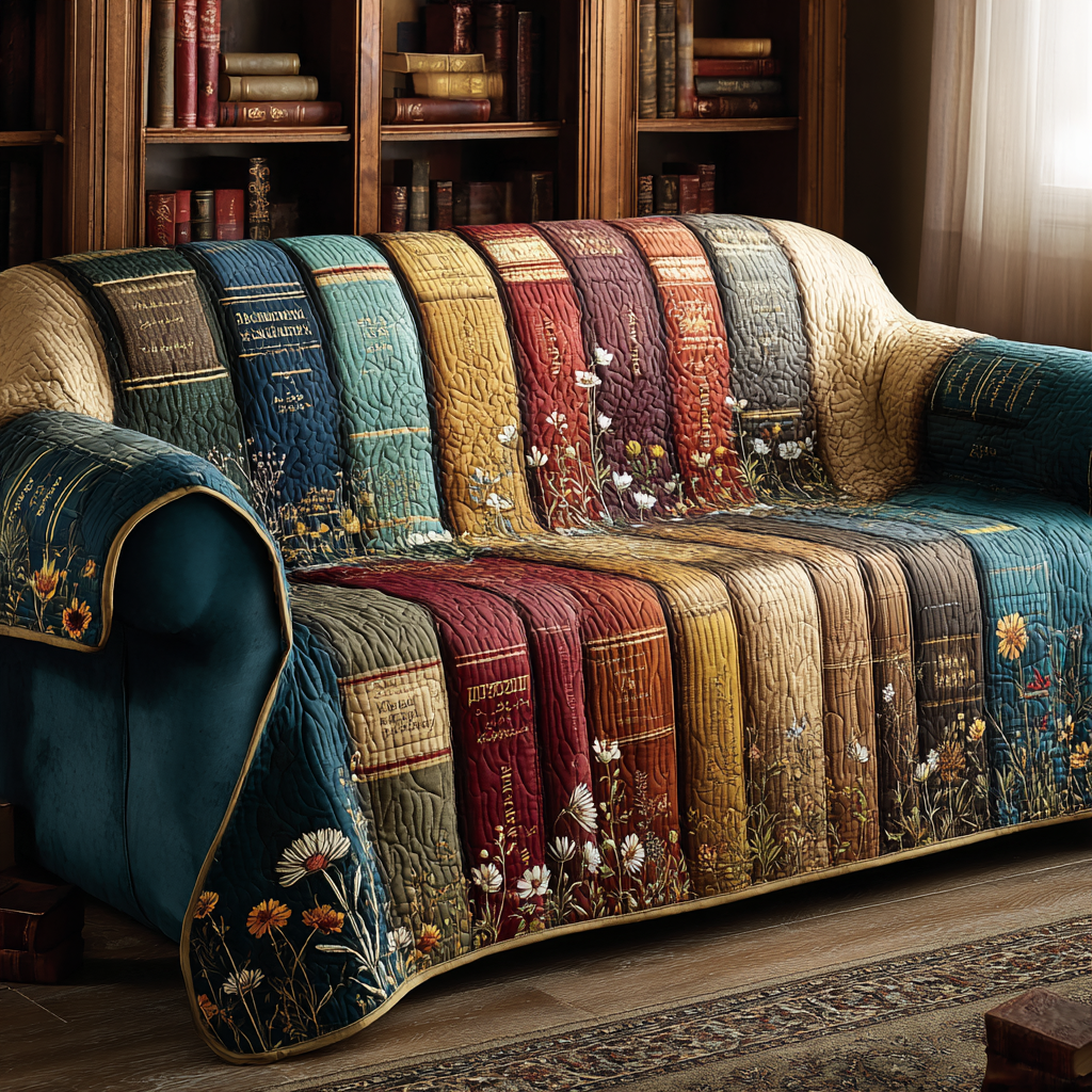 Quilted Sofa Cover with Decorative Pattern NCU0VT348