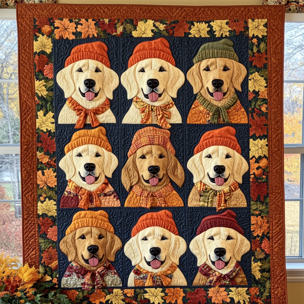 Quilted Blanket Retriever Autumn Vibes NCU0PT359