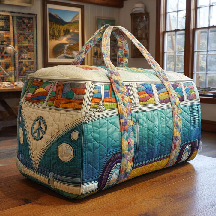 Quilted Travel Bag with Retro Van NCU0PT8926