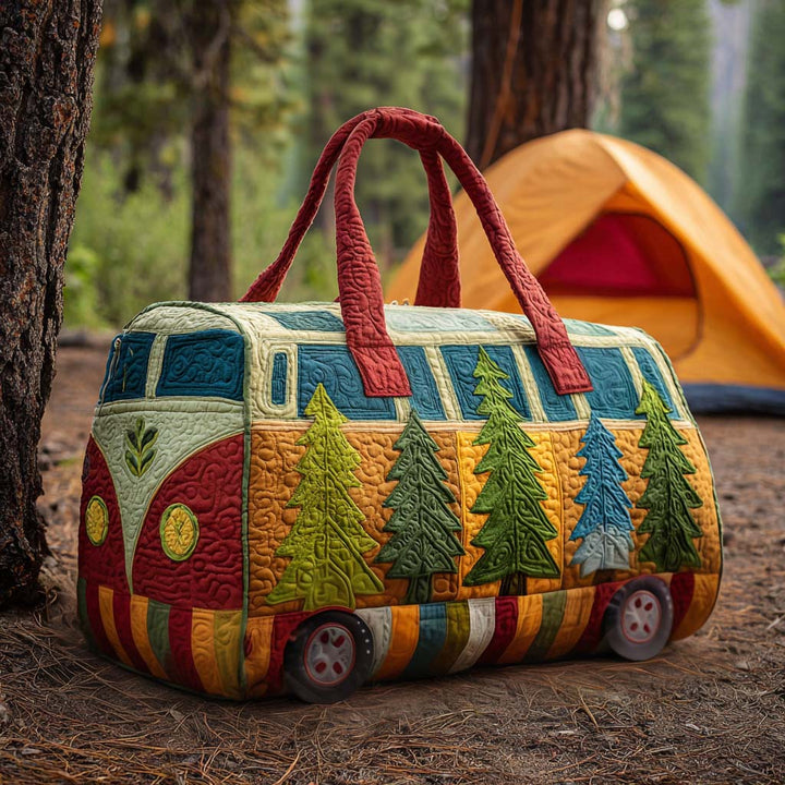 Quilted Travel Bag with Retro Van NCU0NT9694