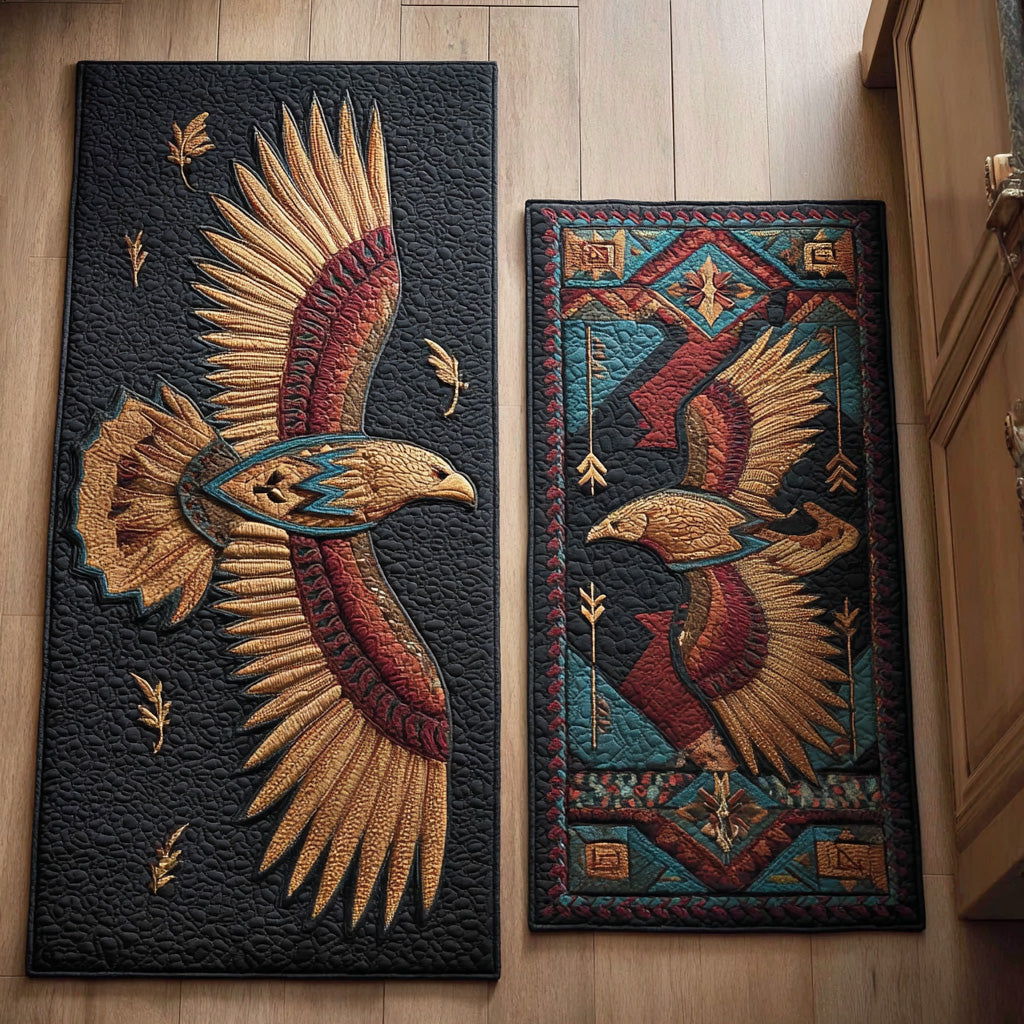 Non-slip kitchen rug with stylized feather NCU0TD1428